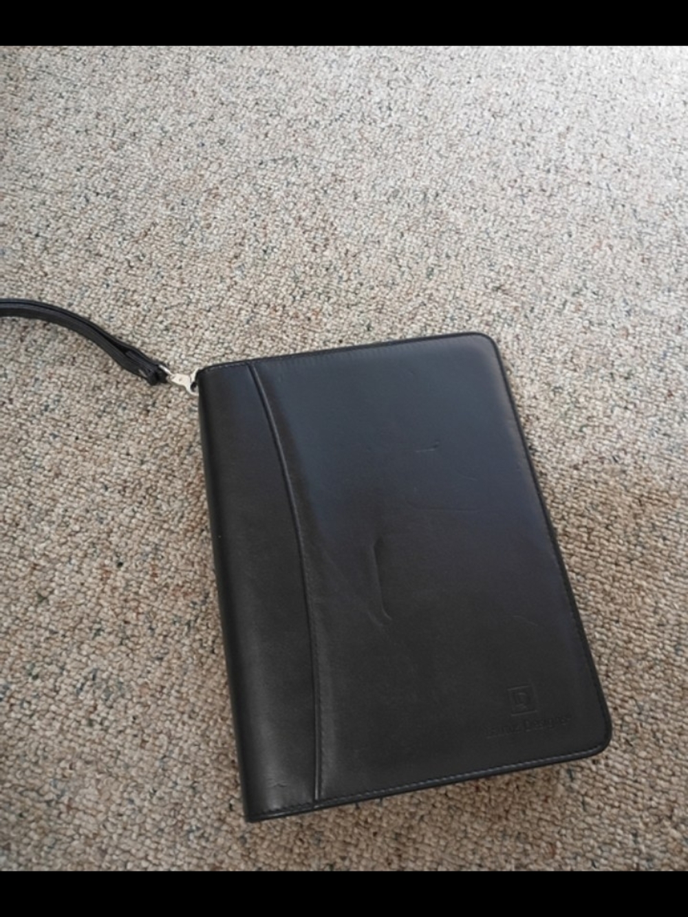 Black Leather Wristlet Organizer for Notepad